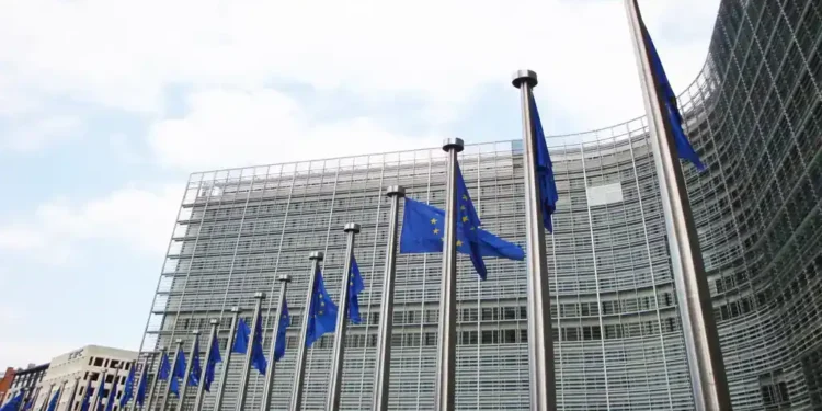 European Commission building in Brussels, Belgium, photographed from outside with the institutional complex visible in the city.