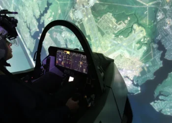 F-35 Full Mission Simulator used for pilot training at Marine Corps Air Station Yuma, Arizona, photographed on June 30, 2015.