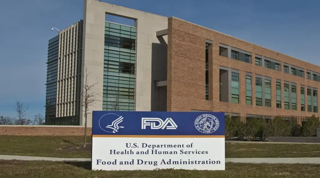 FDA Building 21 stands behind the Food and Drug Administration sign at the agency’s main campus entrance in Silver Spring, Maryland.