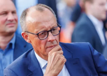 Portrait of Friedrich Merz at a CDU campaign event in Erfurt, Germany, photographed on August 21, 2024.