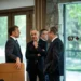 French, Canadian, and British leaders talk after Session I of the G7 Summit in Kananaskis, Alberta, on June 16, 2025.