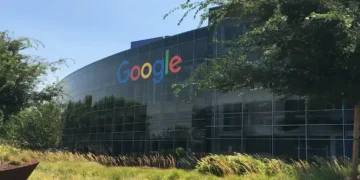 Googleplex headquarters of Google in Mountain View, California, shown as the company's main corporate campus.