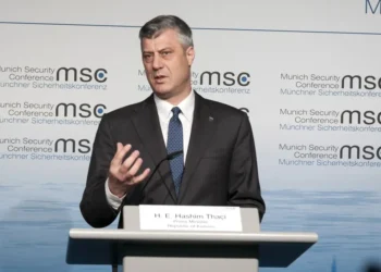 Hashim Thaçi speaks during the 50th Munich Security Conference in Munich, Germany, in February 2014.