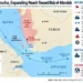 Map showing reported Houthi seizure of Mocha in Yemen and advance toward the Bab el-Mandeb Strait, a major global shipping route.