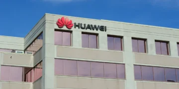 Huawei Canada office building photographed in July 2018, showing the company’s Canadian corporate presence.