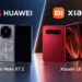 Huawei Mate XT 2 and Xiaomi 18 Fold foldable smartphones displayed side by side in a branded JournosNews comparison graphic.