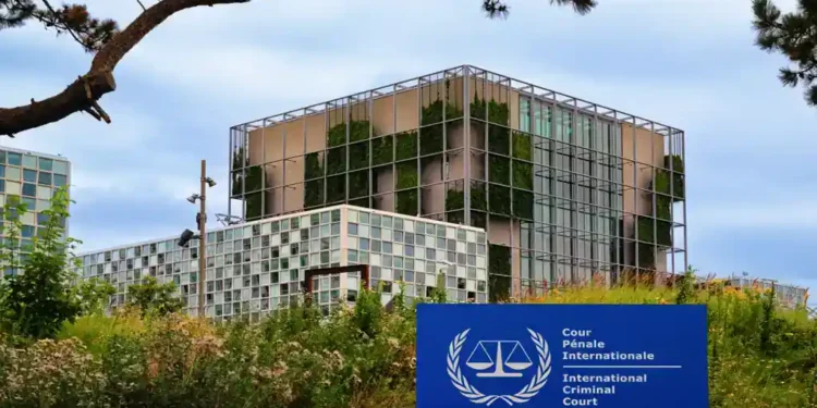 International Criminal Court building in The Hague, Netherlands, photographed from outside with its distinctive modern architecture visible.