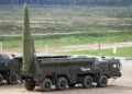 9P78-1 self-propelled launcher of the 9K720 Iskander-M system displayed with 9M723K5 missiles during the Army 2016 demonstration.