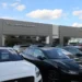 Jaguar and Land Rover dealership building operated by Marshalls in Fen Ditton, Cambridgeshire, England.