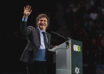 Javier Milei photographed during the VIVA 24 event in May 2024, in an image published by Vox España.