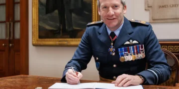 Air Marshal John Stringer, Deputy Commander of NATO Allied Air Command, photographed on May 30, 2024.