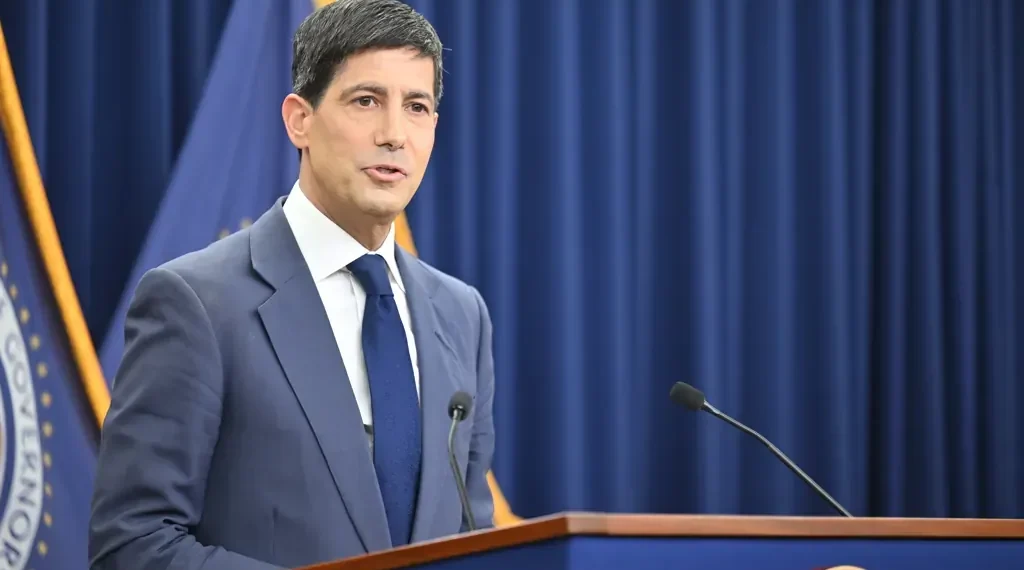 Kevin Warsh answers reporters’ questions during the Federal Open Market Committee press conference on June 17, 2026.
