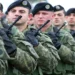 Kosovo Security Force personnel march during a ceremony marking the establishment of the force in Prishtina, Kosovo.