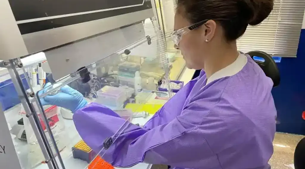 Laboratory scientist performs real-time PCR testing in Ghana during efforts to investigate the mpox outbreak in West Africa in November 2022.