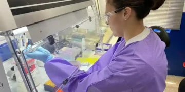 Laboratory scientist performs real-time PCR testing in Ghana during efforts to investigate the mpox outbreak in West Africa in November 2022.