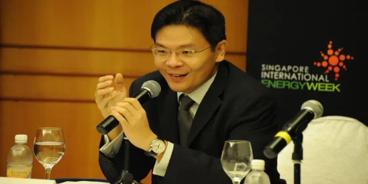 Lawrence Wong speaks at the Singapore International Energy Week conference in Singapore during a 2010 energy policy event.