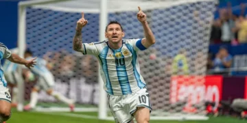 Lionel Messi plays for Argentina against Egypt during the 2026 FIFA World Cup on July 7, 2026.