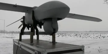 Russian Merlin-VR unmanned aerial vehicle associated with reconnaissance operations, shown in an image dated March 9, 2025.