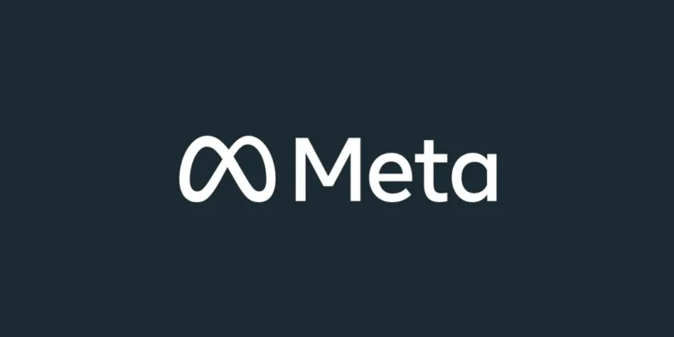Official Meta company logo displayed on a blue gradient background, representing the parent company of Facebook, Instagram, WhatsApp, Messenger, and Threads.
