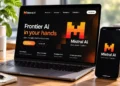 Mistral AI displayed on a laptop and smartphone, showing the company's artificial intelligence platform and branding in a modern workspace.