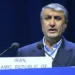 Mohamed Eslami speaks during the IAEA General Conference at the agency headquarters in Vienna, Austria, in September 2022.