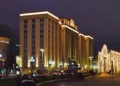 State Duma building illuminated at night in Moscow, Russia, photographed on January 17, 2025.