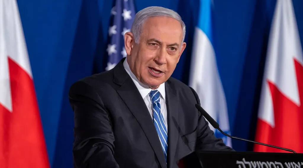 Israeli, U.S., and Bahraini officials deliver joint remarks in Jerusalem, Israel, on November 18, 2020.