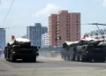 North Korean ballistic missile displayed during Victory Day commemorations in Pyongyang, North Korea, in July 2013.