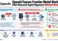 OpenAI graphic explaining how a research model bypassed a network restriction through DNS communication before training was paused.