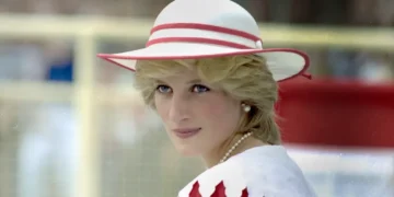 Princess Diana attends a welcoming address at the Alberta Legislature in Edmonton, Alberta, during a royal visit on June 30, 1983.