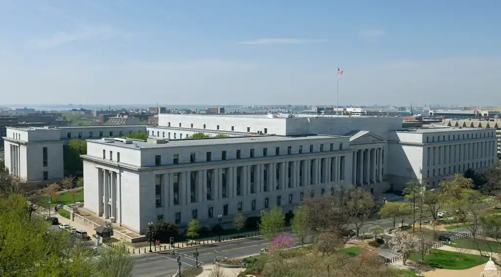 Rayburn House Office Building in Washington, D.C., houses offices of the United States House of Representatives near the U.S. Capitol.