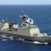ROKS Munmu the Great, a South Korean naval ship, sails in formation during RIMPAC 2006 in the Pacific Ocean off Hawaii.