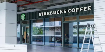 Starbucks coffee store at Shenzhen University in Shenzhen, China, photographed on October 18, 2025.