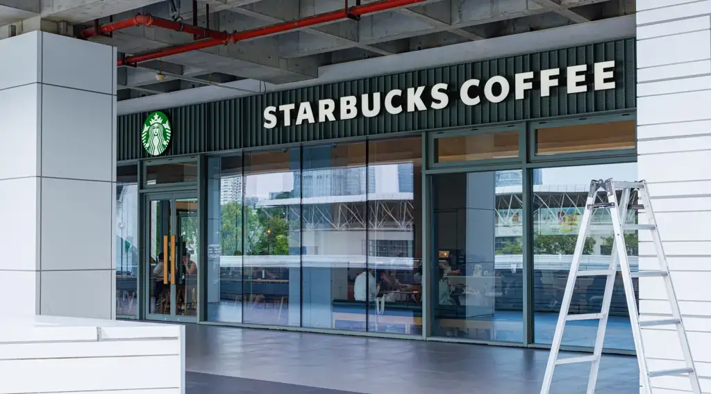 Starbucks coffee store at Shenzhen University in Shenzhen, China, photographed on October 18, 2025.