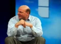 Steve Ballmer speaks at the MIX Microsoft event in 2008 during a public technology conference appearance.