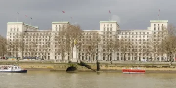 Ministry of Defence Main Building in London, United Kingdom, photographed on March 3, 2014.