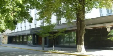 Prosecutor General's Office of Ukraine building on Riznytska Street in Kyiv, photographed from the street.