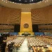 Empty United Nations General Assembly Hall in New York City, photographed on August 8, 2024, with no session in progress.