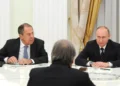 Alt Text: Russian officials meet with United Nations Secretary-General-elect António Guterres in Moscow on November 24, 2016.
