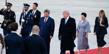 Chinese President Xi Jinping arrives at Joint Base Andrews in Maryland for a state visit on September 23, 2026.
