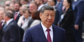 Xi Jinping speaks during talks with Vladimir Putin at the Great Hall of the People in Beijing, China, on May 20, 2026.