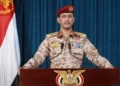 Yemeni military spokesperson Yahya Saree photographed in 2026 in an image sourced from Tasnim News Agency.