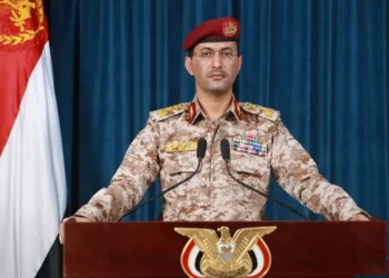 Yemeni military spokesperson Yahya Saree photographed in 2026 in an image sourced from Tasnim News Agency.