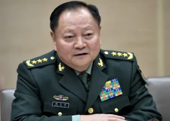 Chinese military official Zhang Youxia meets Russian President Vladimir Putin and Defense Minister Sergei Shoigu in Moscow on December 7, 2017.