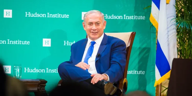 Israeli Prime Minister Benjamin Netanyahu at the Hudson Institute’s 2016 Herman Kahn Award ceremony at the Plaza Hotel in Manhattan.