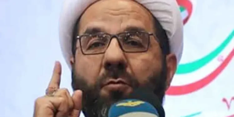 Ali Damoush, head of Hezbollah’s Executive Council, speaks in Beirut, Lebanon, on February 7, 2019.