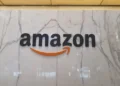 Amazon logo displayed in Sydney, Australia, photographed on April 25, 2023, showing the company’s branding at a Sydney location.