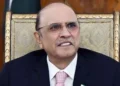 Asif Ali Zardari, President of Pakistan, pictured during a state reception held in honor of Azerbaijan’s president on July 12, 2024.