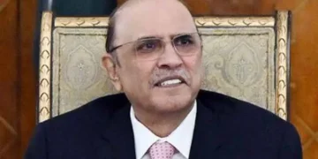 Asif Ali Zardari, President of Pakistan, pictured during a state reception held in honor of Azerbaijan’s president on July 12, 2024.