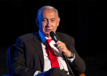 Benjamin Netanyahu attends a meeting with Russian-speaking residents in Netanya, Israel, on March 5, 2021.